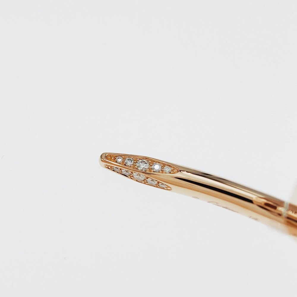 Cartier Juste un Clou Bracelet 18K Rose Gold with Diamonds Size 16 - Picture 12 of 14